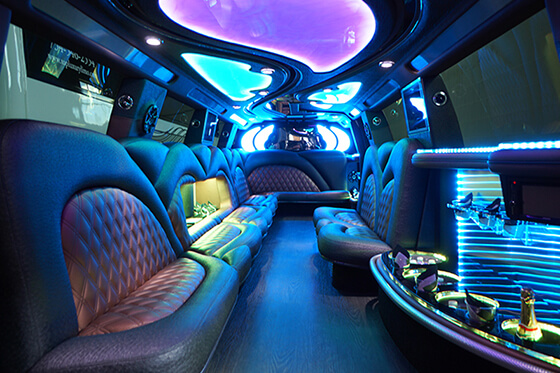 Luxury interiors on limo