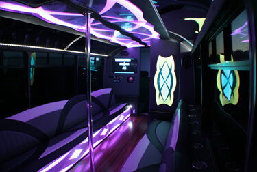 Luxury interiors on party bus